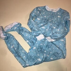 Disney Baby Blue Footie Pajama with Dumbo Cartoon Design